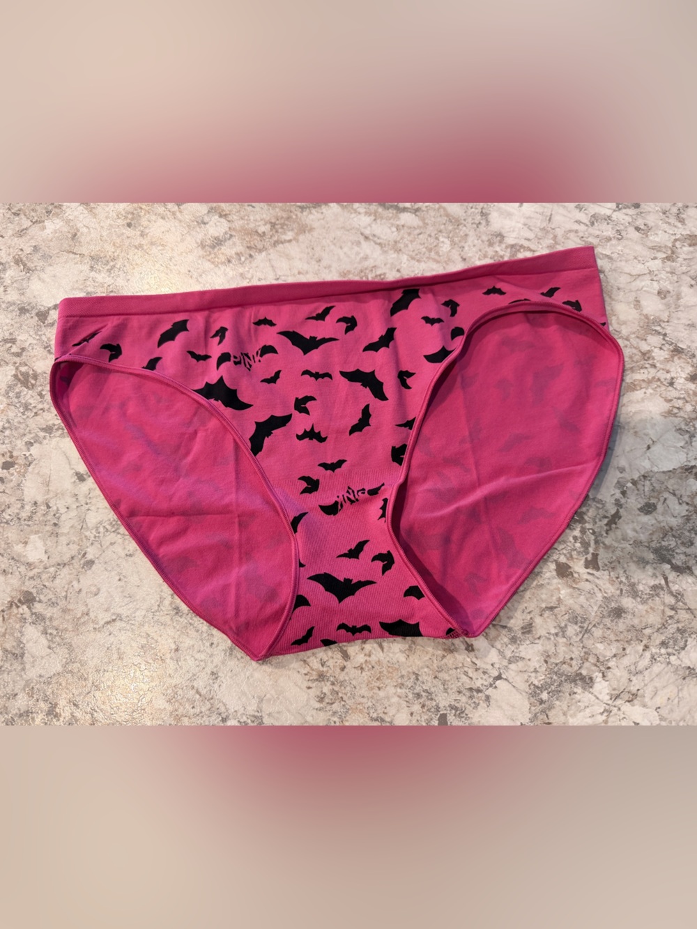 VS PINK Halloween Bats Seamless Bikini panty Pink NWT Large